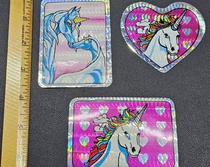 Vintage 80's Prism Unicorn Heart Vending Sticker