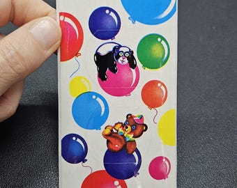Vintage 80's Lisa Frank Bear Balloons Light Switch Plate Sticker Mod