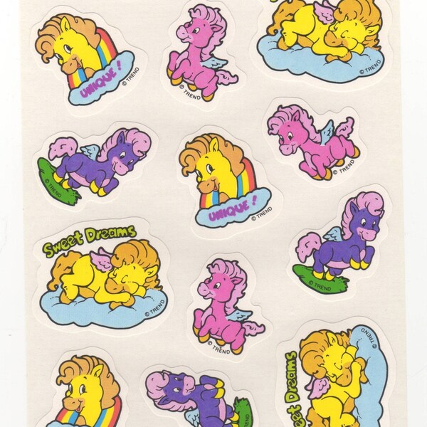 Vintage Trend Die Cut Scratch n Sniff Glossy Sweet Dreams Pegasus Sticker Sheet