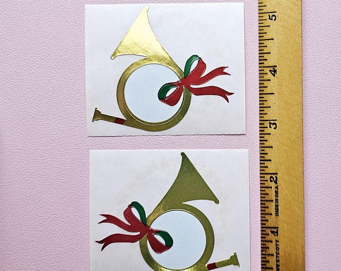 2 Vintage 80's Mrs. Grossman's Christmas French Horns Sticker Mods