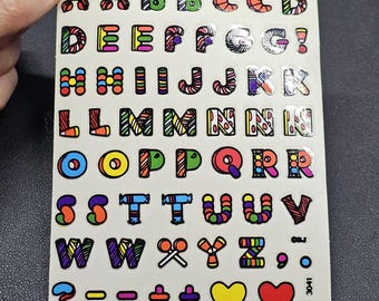 Vintage 80's Decal Specialties BJ Clear See-Thru Alphabet Sticker Sheet