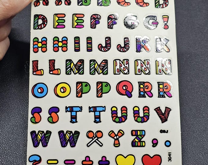Vintage 80's Decal Specialties BJ Clear See-Thru Alphabet Sticker Sheet