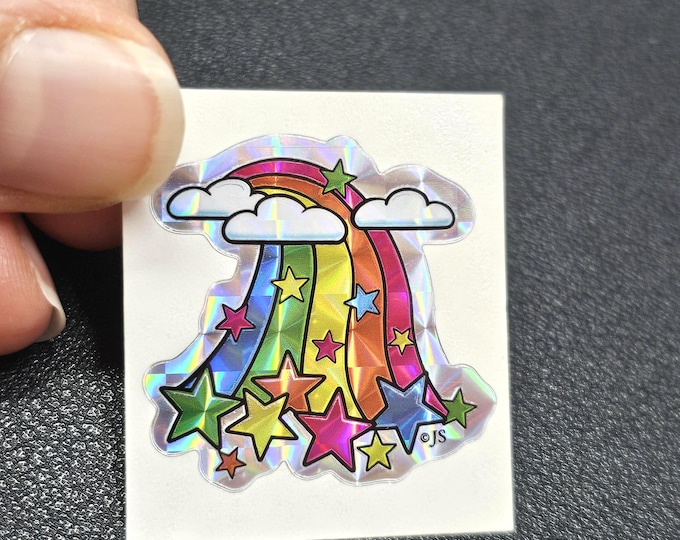 Colorful Prism Rainbow Stars Mini Sticker Mod
