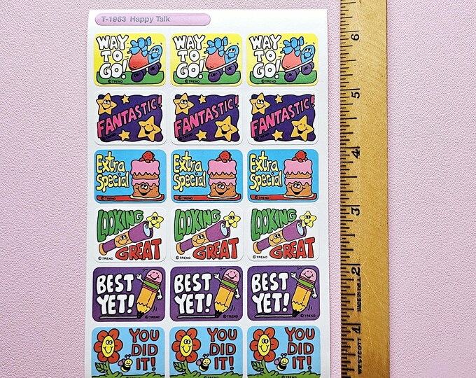 Vintage 90's Trend T-1963 Happy Talk Sticker Sheet