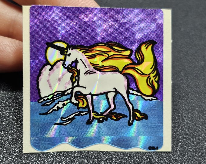 Rare Vintage 80's Prism Decal Specialties BJ Unicorn Sticker Mod