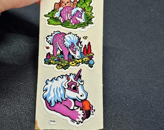 Vintage 80's Decal Specialties BJ Vinyl Cute Unicorn Sticker Mod