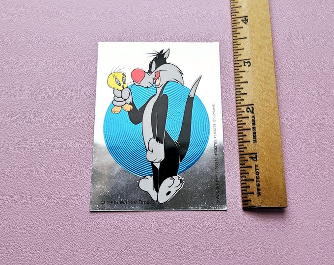 Vintage Chromium Looney Tunes Sylvester Tweedy Sticker