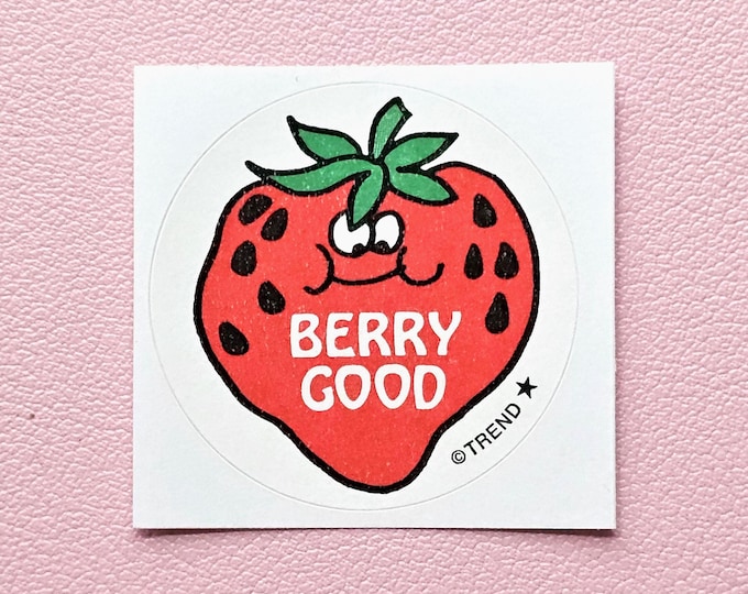 Trend Retro Strawberry Scratch & Sniff Sticker - T-83601 - New, Not Vintage