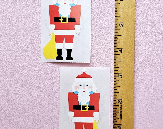 2 Vintage 80's Mrs. Grossman's Christmas Santa Clause Sticker Mods