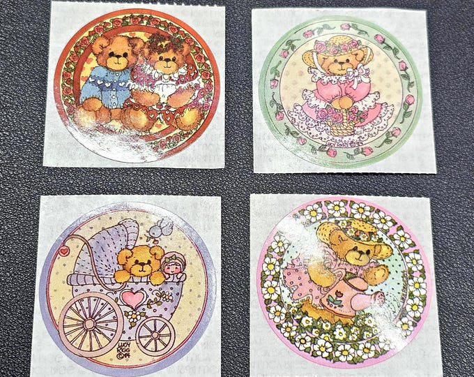 Vintage 80's Lucy Rigg Teddy Bear Sticker Mod - U Choose