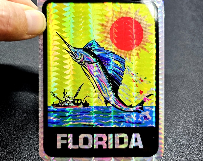 Vintage 80's Prism Florida Swordfish Vending Sticker