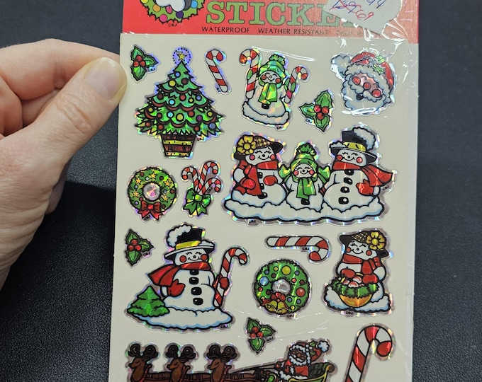 Vintage 80's Decal Specialties BJ Prism Christmas Sticker Pack