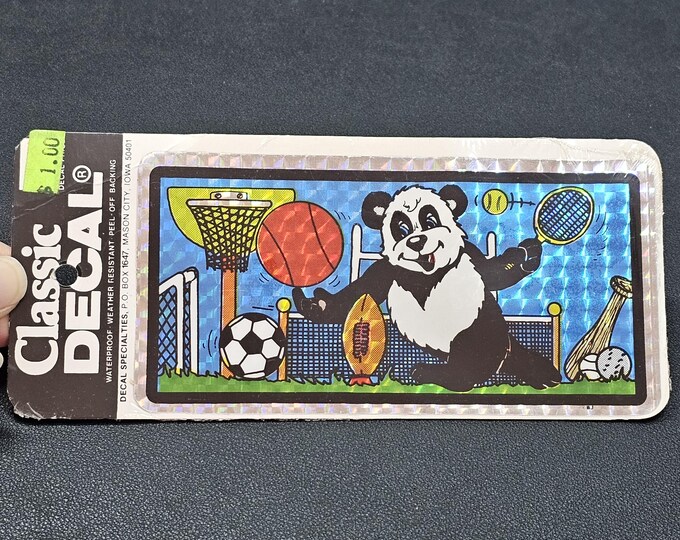 Rare Vintage 80's Decal Specialties BJ Prism Sports Panda Sticker Pack