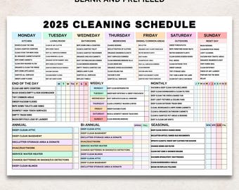 EDITABLE CLEANING Planner, Cleaning Checklist, Household Planner Printable, Cleaning Schedule, Weekly House Chores, ADHD Cleaning Planner