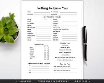 Getting To Know You Printable: Coworker & Team Survey (PDF)