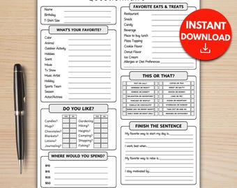 Employee Getting To Know You Survey: Printable Worksheet (Fillable PDF)