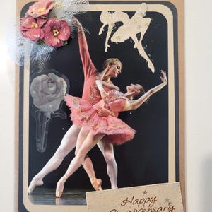 Tarjeta de feliz aniversario de ballet