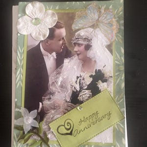 Tarjeta de aniversario vintage