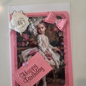 Cartão de aniversário de bailarina vitoriana