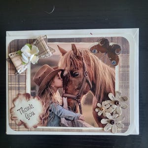 Süße Cowgirl Danke Karte