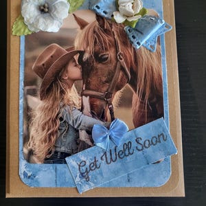 Süße Cowgirl Gute Besserung Karte