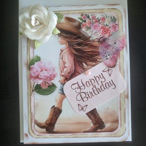 Carte d'anniversaire cow-girl impertinente