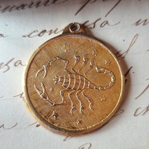 Vintage Pendant Zodiac Medal Zodiac Sign Scorpio