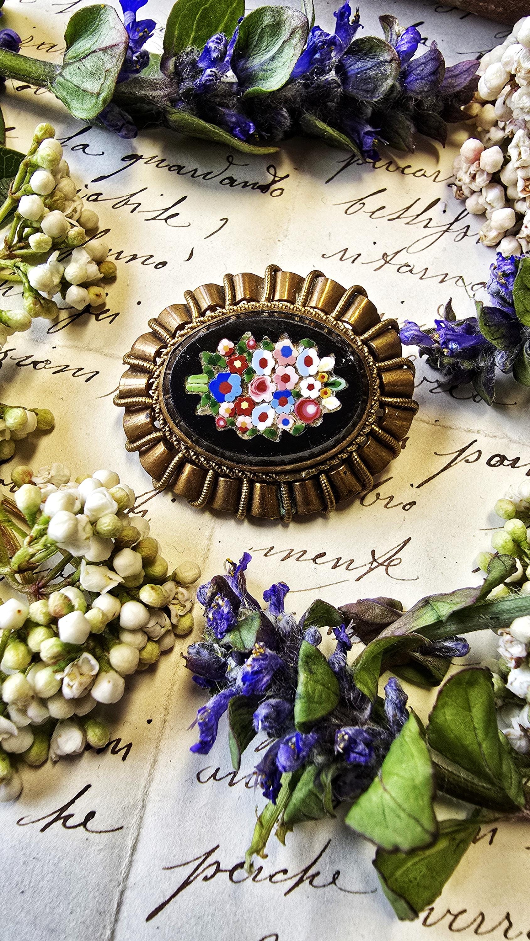 Antique micromosaic jewelry - Etsy 日本