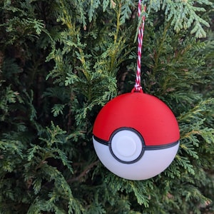 3D Printed Poke Ball Christmas Ornament: Geeky Gamer Holiday Decor