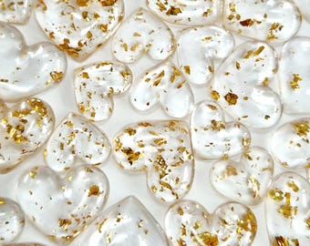 50 mini gold flake hearts table decorations wedding party table scatter. Handmade Gold, rose gold, silver, black & gold pink red foil fleck
