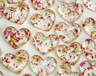 Gold 2.5cm hearts table decorations wedding table scatter handmade table confetti. Heart decor, vase fillers, sensory bin, heart pebbles