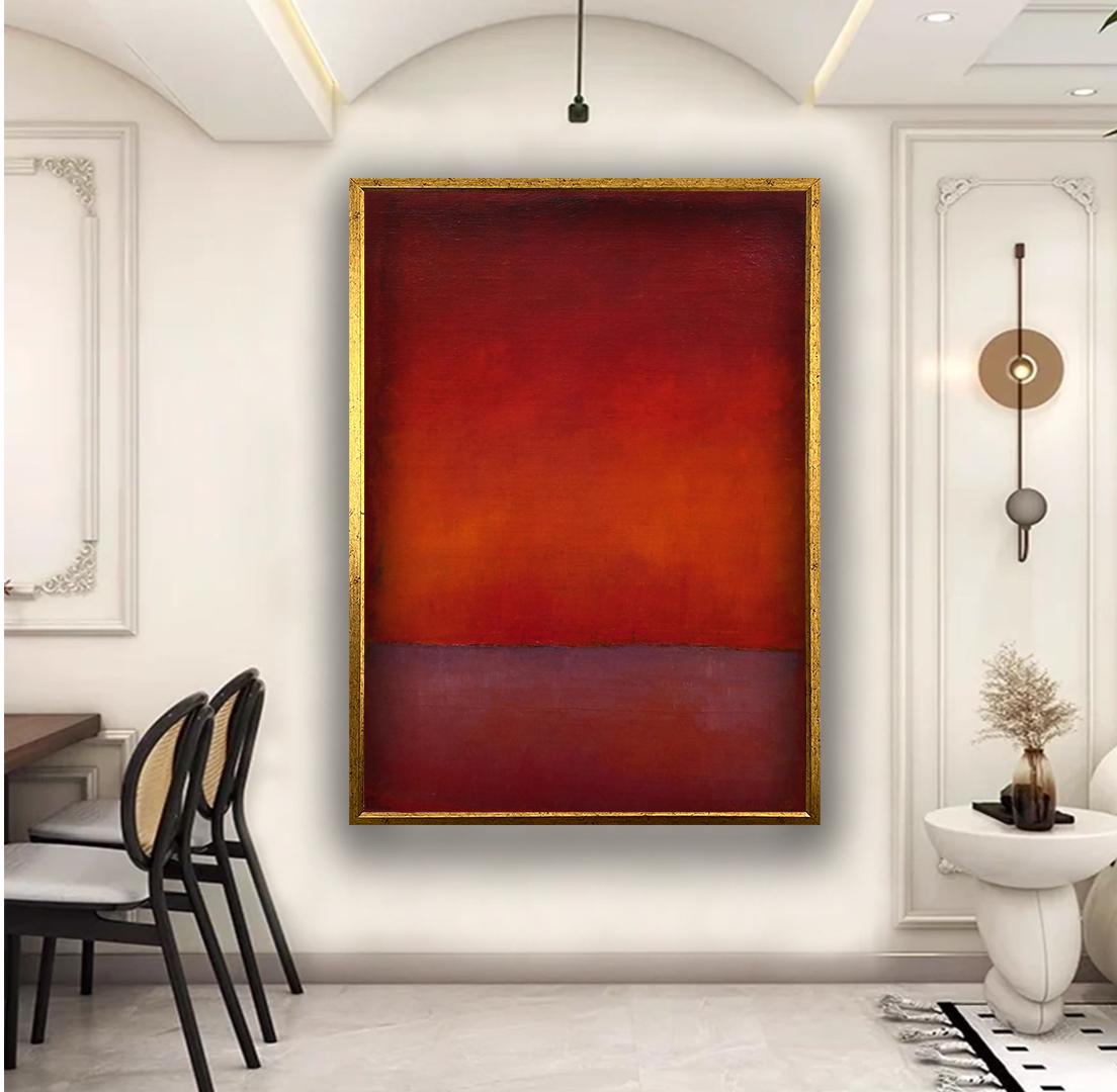 Mark Rothko Style Abstract Canvas Art, Deep Red and Burgundy Minimalist ...