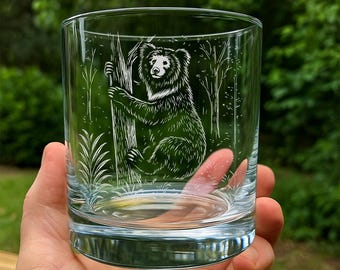 Sloth Whisky Tumbler Glass | Etched Engraved Glassware | Sloth