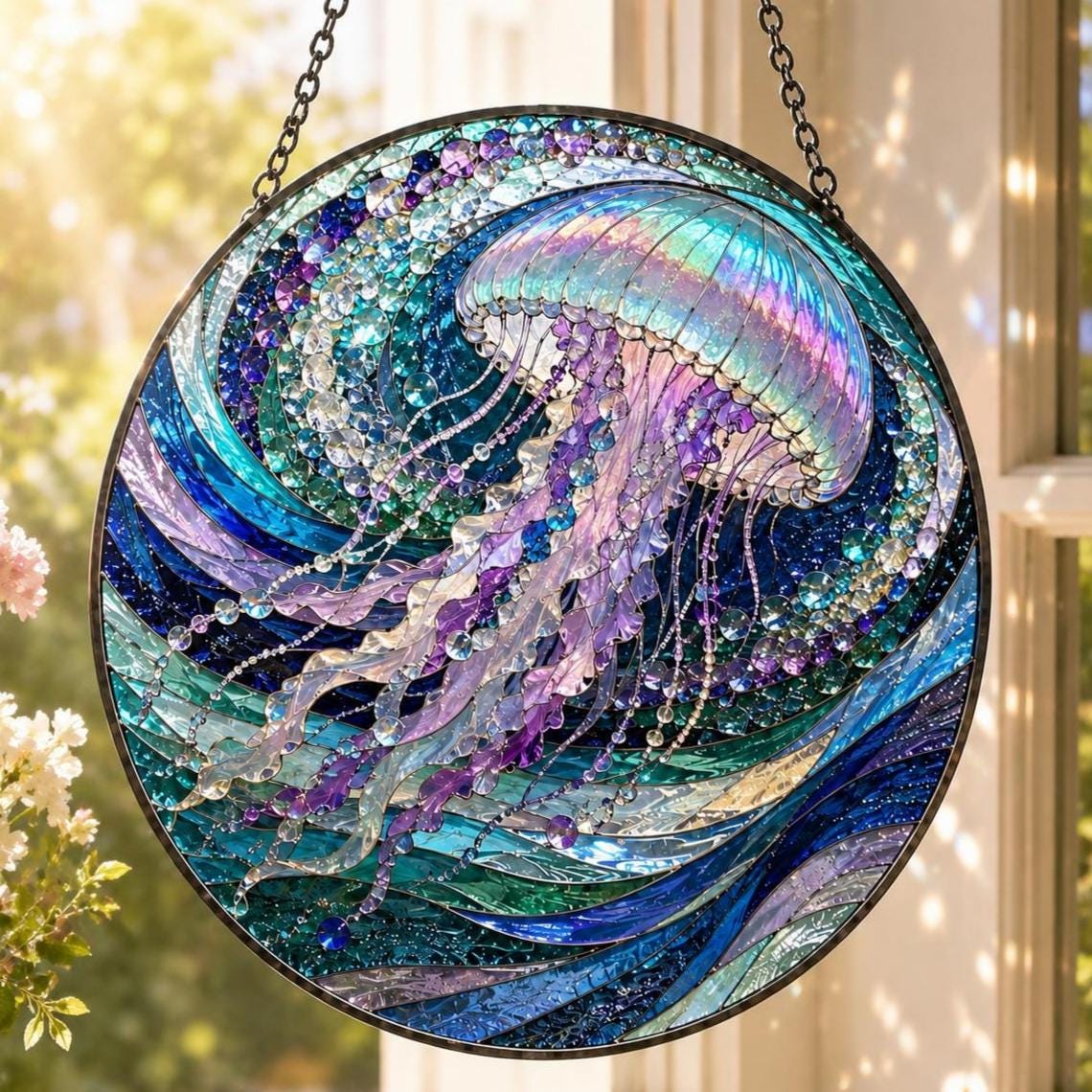 スパイラルアーツjellyfish グラスペンダント Jellyfish Glass Art - Etsy