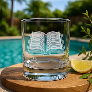 Book Librarian Glass – Etched Literary Whiskey Wine and Beer Glass | Gift for Readers, Bibliophiles, and Quiet Intellectuals