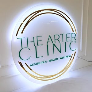 3D Round Business Logo Sign | Custom Acrylic Business Sign | Salon Decor | Salon Sign | Office Storefront | Wall Sign | FREE SHIPPING