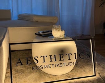 Rectangular Acrylic Business Signage | 3D Acrylic Business Sign | White Acrylic Business Office Logo Sign | Gift For New Business