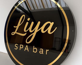 Round Business Acrylic Sign | Custom Business Logo Sign Custom Acrylic Sign | 3d business sign