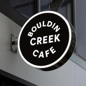 Round Light Box Store front Sign, Double Sided Light Box Signage, Led Blade Sign, Illuminated Blade Sign, LED Light Box Sign Board