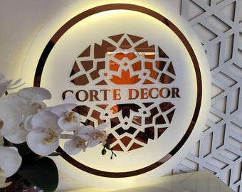 Custom Frosted 3D Gold Acrylic Sign, LED Business Signage, Custom Boutique Wall Sign