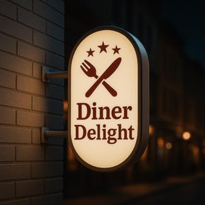 Exterior Double Sided Sign, Circle Light Box Signage, Custom Blade Sign, Illuminated Logo Sign, Wall Mounted Sign, Personalized Blade Sign