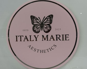 Personalized White Acrylic 3D Light up Acrylic Salon Logo Sign, Backlit Business Logo Signs, LED Signs for small business