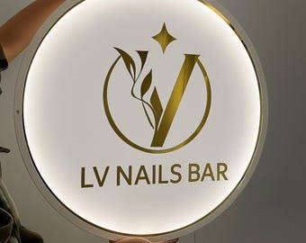 Acrylic Nails Bar Studio Sign, 3D Business Logo Sign, Beauty Salon Sign, Indoor Sign, Business Sign Wall