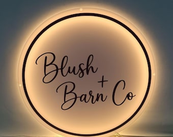 Custom Blush Bar Acrylic Office Business Sign | 3D Business Logo Sign | Acrylic Logo Sign | Custom Acrylic Business Signage