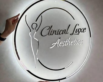 Custom Backlit Business Logo Sign | Light up Office Wall Sign | Acrylic Logo Door Sign | Decor Sign for Small Business