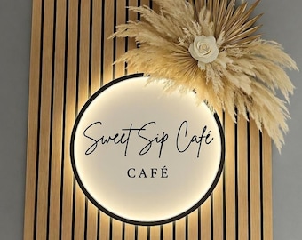 Acrylic Coffee Bar Sign, Coffee Bar Decor, Custom Acrylic Business Logo Sign, Custom Bar Sign