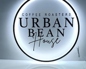 Frosted Acrylic Coffee Bar Decor, Coffee Bar Logo Sign, Custom Acrylic Business Logo Sign, Acrylic Bar Sign