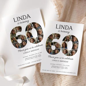 60th Birthday Invitation For Women, Men Card Invitations Template, 60 Years Old Anniversary Invite Themes, Try Free Demo Before Buy, Birthy