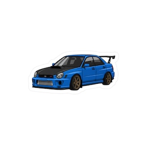 Blauer Subaru STI Aufkleber: Auto-Enthusiast JDM Aufkleber
