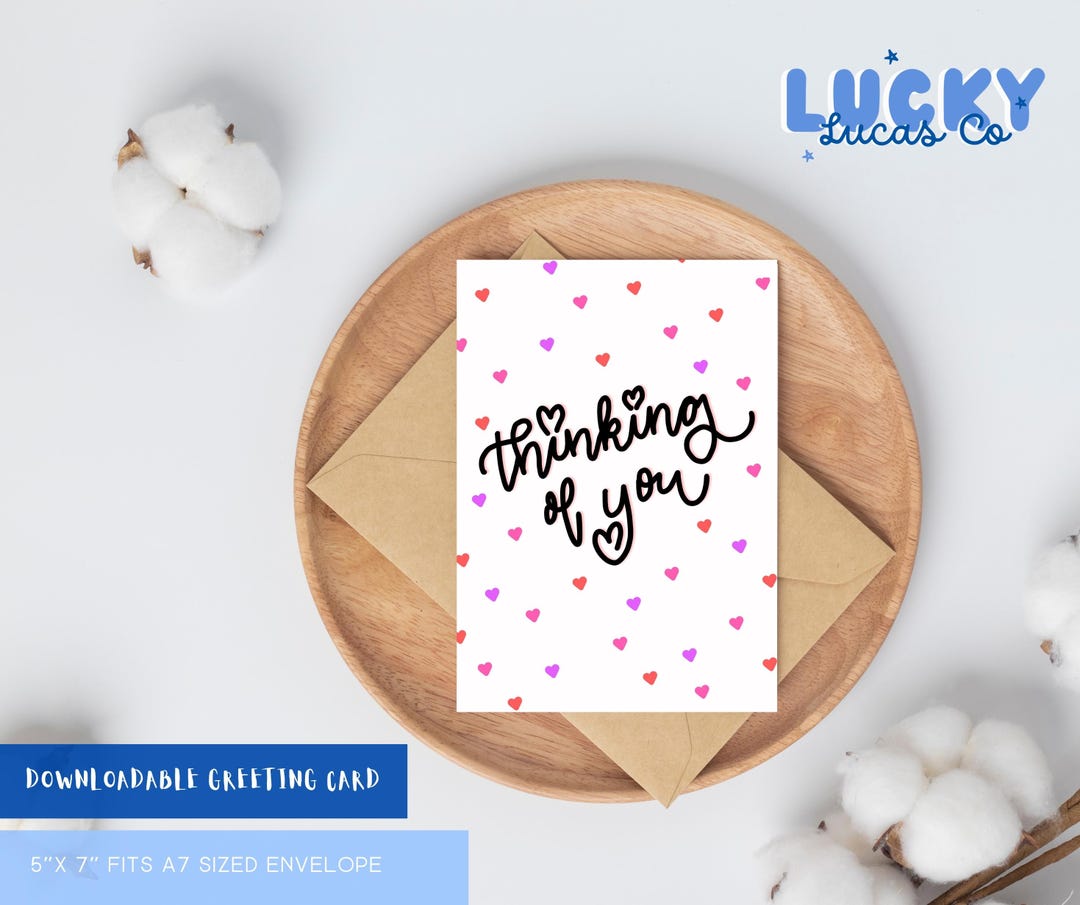 Thinking of You Card | Digital Download | Printable 5x7 Greeting Card ...